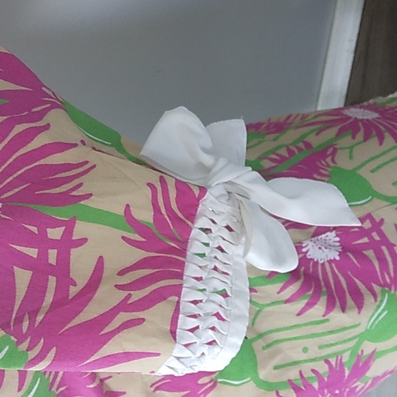 LILLY PULITZER FLORAL HOT PINK GREEN COTTON/SPANDEX DRESS WOMANS 6 - Picture 7 of 10